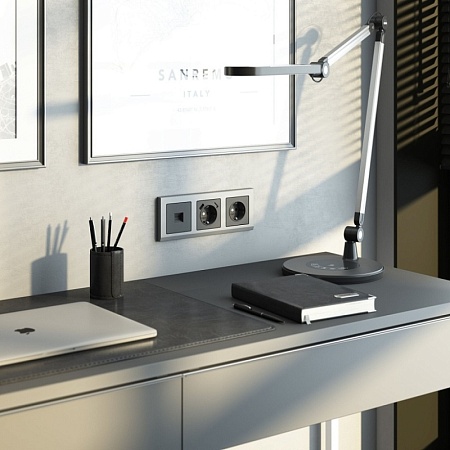 Розетка Ethernet RJ-45 (графит матовый) W1181064 - фото