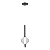 Светильник подвесной ST-Luce Черный/Прозрачное кракелированное стекло LED 1*8,5W 3000K SL6120.403.01