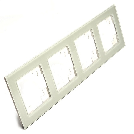 Рамка 5-местная, стекло, STEKKER, GFR00-7005-08, серия Катрин, золото - фото