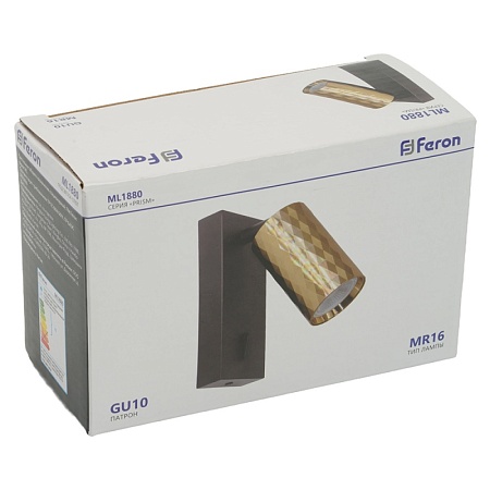Светильник Feron ML1880 PRISM 35W, 230V, GU10, золото и чёрный - фото