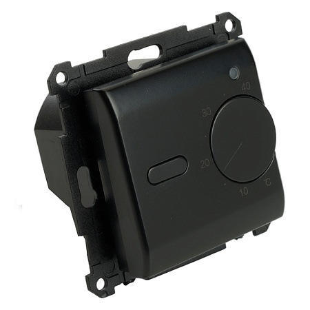 Терморегулятор механический для теплого пола (механизм), STEKKER GLS00-7117-05, 250В, 3500Вт, серия Катрин, черный - фото