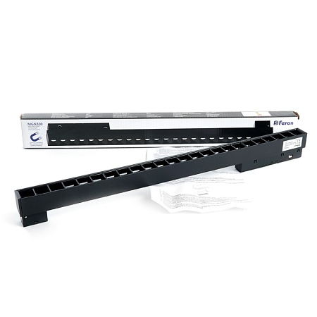 Светильник светодиодный Feron MGN300 трековый низковольтный 24W, 2160 Lm, 4000К, 30 градусов, черный серия LensLine - фото