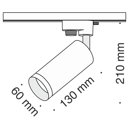 Трековая система Technical однофазная для натяжного потолка белая 150x150x150 TS-Z-150-TR004-1-GU10-W