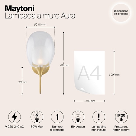 Настенный светильник (бра) Maytoni Aura MOD016WL-01BS - фото