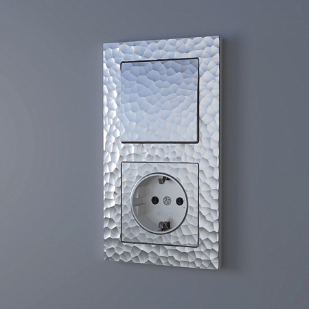 Розетка с заземлением (серебряный) W1271006 - фото