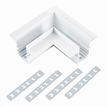 Угол-соединитель для встраиваемого магнитного шинопровода под ГКЛ 12мм ST-Luce Белый ST007.529.12 - фото