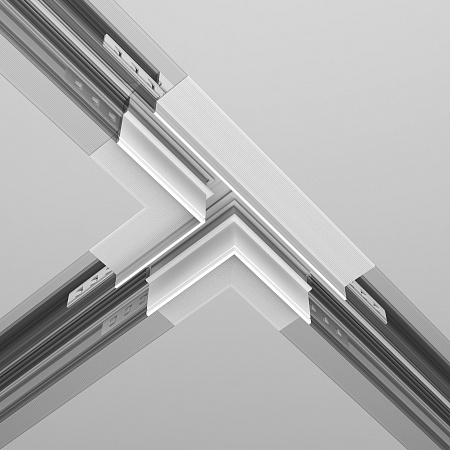 Коннектор Т-образный Exility встраиваемый под ГКЛ 12,5мм, белый - фото