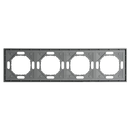 Рамка STEKKER, PFR00-5004-10  4-местная, серия Эмили, платиново-серый, soft touch - фото