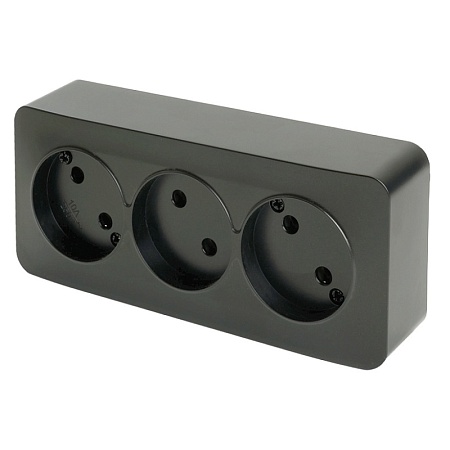 Розетка 2-местная с/з открытой установки, STEKKER, 250В, 16А, IP20, серия София, слоновая кость, MST16-12-04 - фото