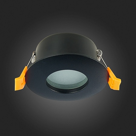 Св-к встр. Черный GU10 1*50W IP44 D84xH50 220V Без ламп ST213.408.01 - фото