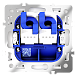 Розетка компьютерная встраиваемая VOLTUM S70 двойная RJ45+RJ45 кат.6, (белый матовый)