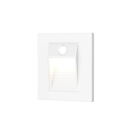 DK1020-WH Светильник встраиваемый в стену c датчиком движения, IP 20, LED 3000, 1 Вт, белый, пластик - фото