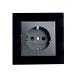 Розетка 1-местная с защитной шторкой с/з STEKKER GLS16-7010-05, 250В, 16А, черный - фото