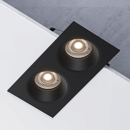 Светильник встраиваемый GU10 черный 15700/02 Elektrostandard - фото