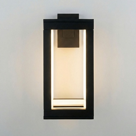 Уличный настенный светодиодный светильник Frame 3000K чёрный 1527 TECHNO LED черный Elektrostandard - фото