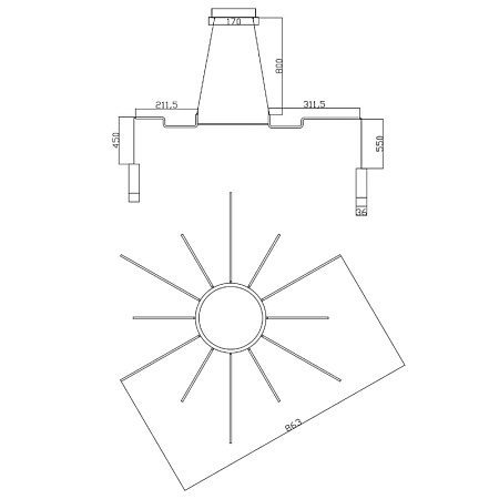 Wireflow Led Black Suspension Lam 13 Патронов Imperiumloft 279381-22 - фото