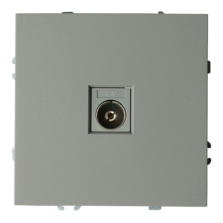 Розетка телевизионная 1-местная (механизм), STEKKER, 75 Ом, 5-862МГц, серия Эмили, RST00-5108-10, платиново-серый, soft touch - фото