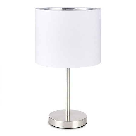Прикроватная лампа Никель/Белый, Серебристый E27 1*40W SLE300554-01 - фото