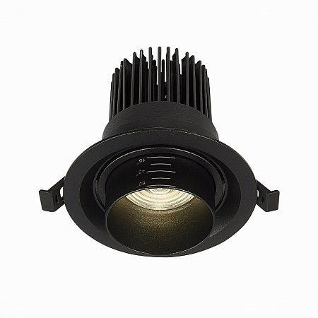 Св-к встр. Zoom Черный LED 1*12W 4000K 960Lm Ra90 15°-60° IP20 D115xH95 170-240V ST701.448.12 - фото