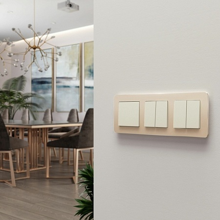 Выключатель двухклавишный (айвори матовый) W1120062 - фото