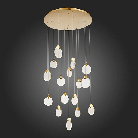 Светильник подвесной ST-Luce Золотистый/Прозрачный,С пузырьками воздуха LED 16*3W 3000 SL6104.203.16 - фото