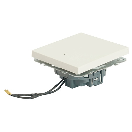 Выключатель 1-клавишный c индикатором (механизм), STEKKER, 250В, 10А, серия Эмили, RSW10-5101-01, белый фарфор, soft touch - фото