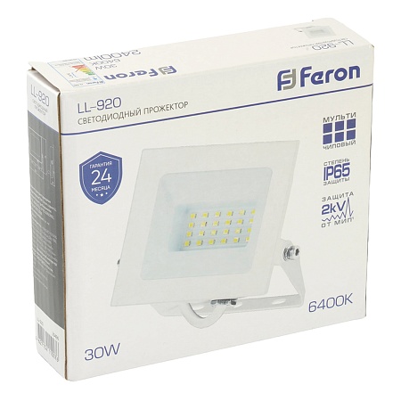 Светодиодный прожектор Feron LL-920 IP65 30W 6400K - фото