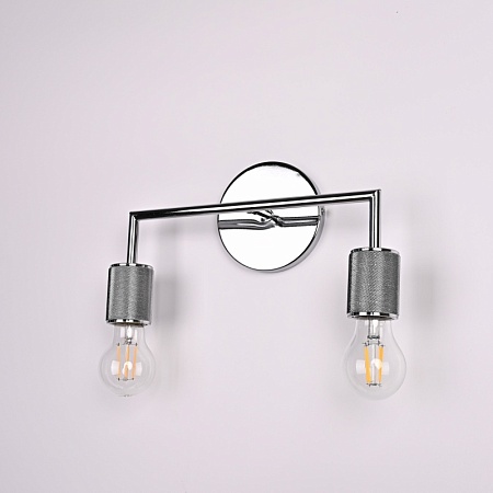 Бра Rh Utilitaire Double Sconce Silver Imperiumloft 123265-22 - фото