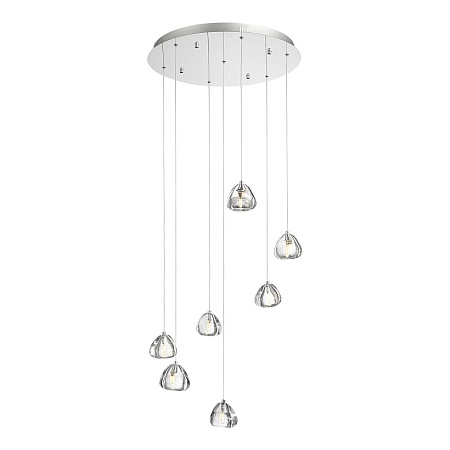 Светильник подвесной ST-Luce Хром/Прозрачный с пузырьками воздуха LED 7*3W 3000K SL6017.101.07 - фото