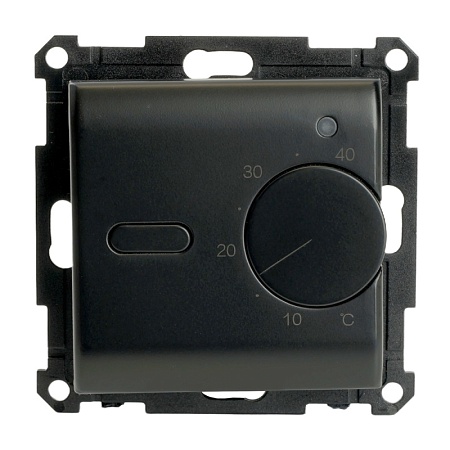 Терморегулятор механический для теплого пола (механизм), STEKKER GLS00-7117-05, 250В, 3500Вт, серия Катрин, черный - фото