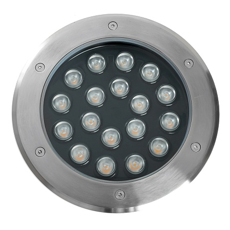 Светодиодный светильник тротуарный (грунтовый) Feron SP2804, 20W, AC/DC12V, низковольтный, 4000K, металлик, IP67 - фото
