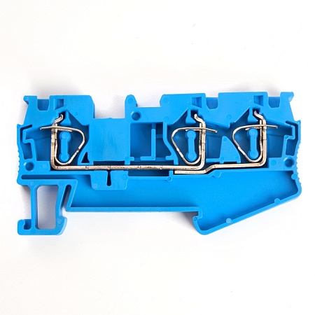 Зажим пружинный, 3-проводной проходной ЗНИ - 4.0 (JXB ST 4), синий STEKKER - фото