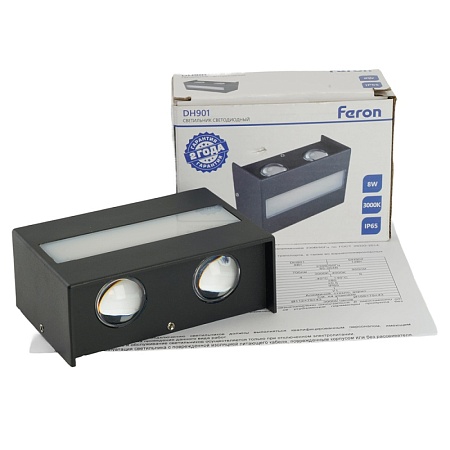 Светильник уличный светодиодный Feron DH901, 8W, 700Lm, 3000K, черный - фото