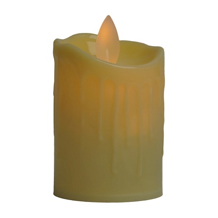 Световая фигура Свеча "Пламя"1LED (батарейки в компл), 7,5см, белый, LT134 - фото