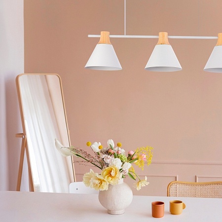 Светильник подвесной Серый/Серый, Светлое дерево E27 1*60W SLE125113-01 - фото