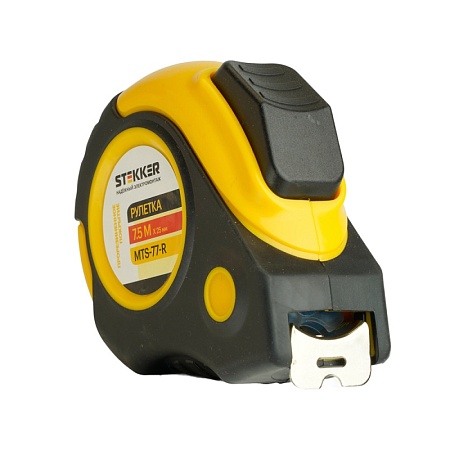 Рулетка, 7,5 м х 25 мм, прорезиненное покрытие, II класс точности, автостоп MTS-77-R - фото