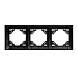 Рамка 3-местная горизонтальная STEKKER, PFR00-9013-03, серия Эрна Элегант, черный - фото