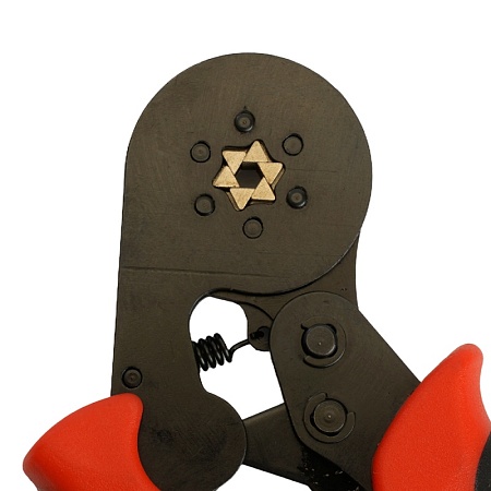 Кримпер STEKKER CTLS006-250 для обжима штыревых втулочных наконечников 0,25-6мм2, 6 сегментов,красный, черный - фото