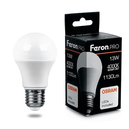 Лампа светодиодная Feron.PRO LB-1013 Шар E27 13W 175-265V 4000K - фото