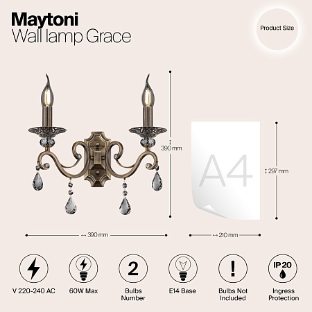 Настенный светильник (бра) Maytoni Grace RC247-WL-02-R - фото