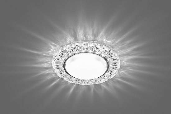 Светильник встраиваемый с белой LED подсветкой Feron CD4023 потолочный GX53 без лампы прозрачный - фото
