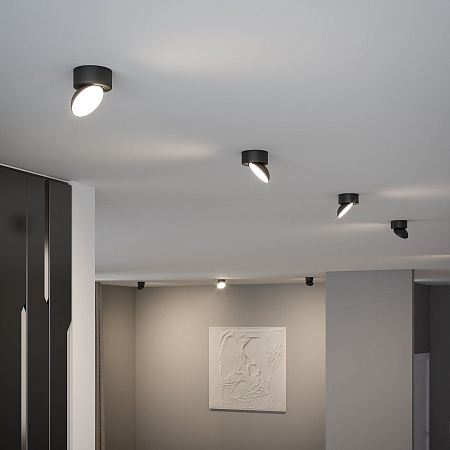 Светильник накладной поворотный светодиодный Smooth 10W 4000K черный 25053/LED Elektrostandard - фото