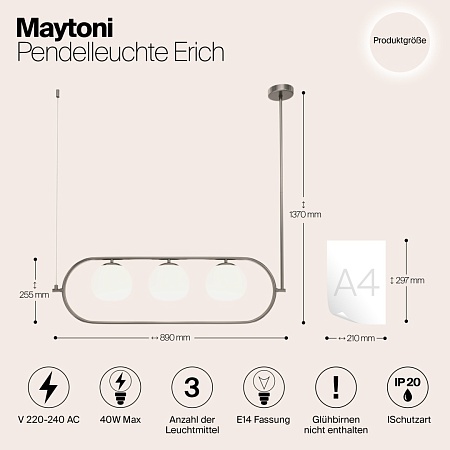 Подвесной светильник Maytoni Erich MOD221PL-03N - фото