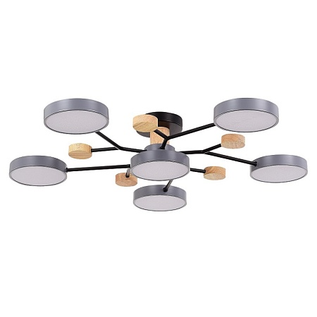 Светильник потолочный Серый/Серый LED 6*12W 3000K/4500K/6000K SLE6006-702-06 - фото