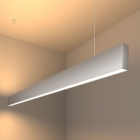 Линейный светодиодный подвесной двусторонний светильник 128см 50Вт 3000К черная шагрень 101-200-40-128 - фото