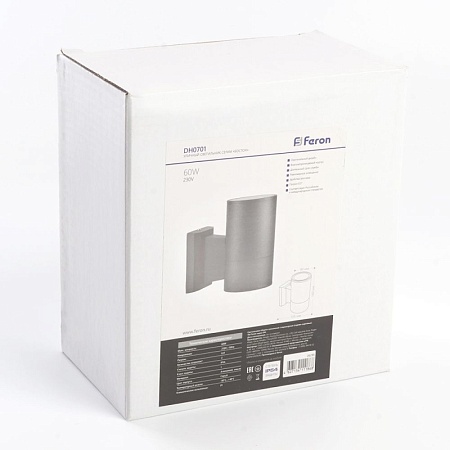 Светильник садово-парковый Feron DH0701, на стену вверх,  E27 230V, черный - фото