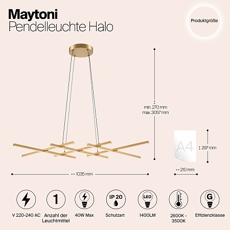 Подвесной светильник Maytoni Halo MOD244PL-L50BSK - фото