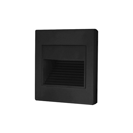 DK3050-BK Светильник встраиваемый в стену, IP 20, LED 3000, 1 Вт, черный пластик - фото