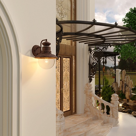 Уличный настенный светильник Talli D IP44 GL 3002D брауни Elektrostandard - фото