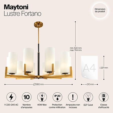 Люстра Maytoni Fortano MOD089PL-10BS - фото